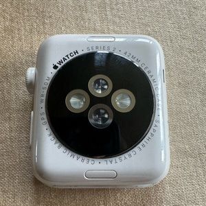 *Rare* Apple Watch Series 2 42mm Ceramic Case Sapphire Crystal w/4 bands & charg